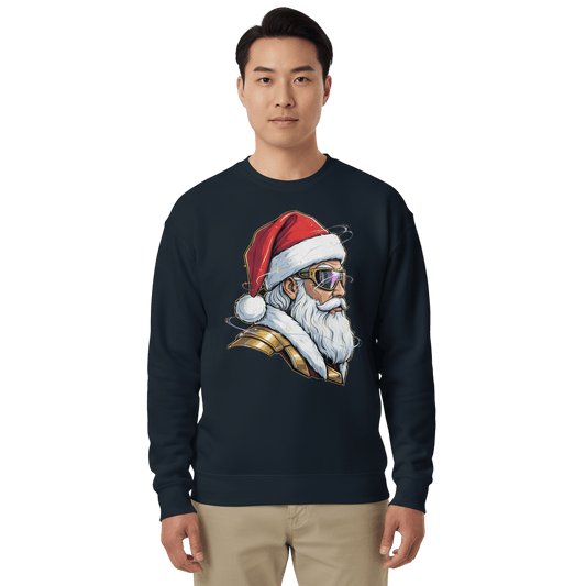 Futuristic Santa Crewneck Sweatshirt Christmas Party Outfit & Secret Santa Gift