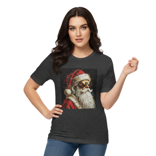 Glitch Santa Christmas T-Shirt – Unisex Graphic Tee, Party Showstopper & Gift Win