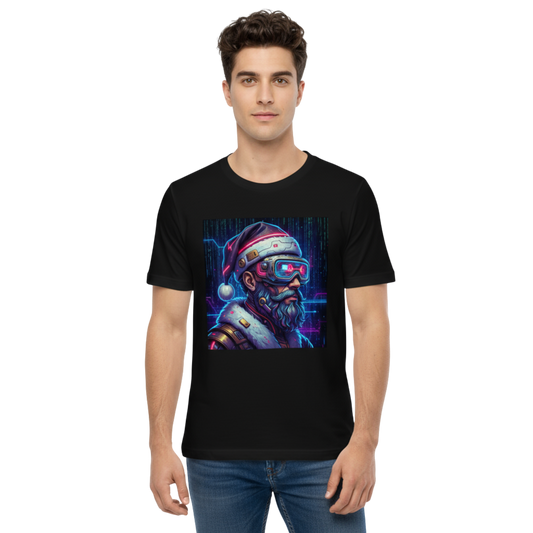 Cyberpunk Santa Christmas T-Shirt – Unisex Neon Graphic Tee | Party-Ready Gift