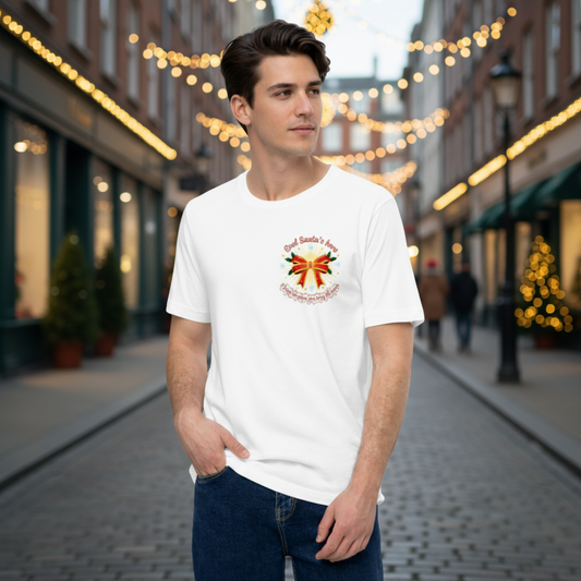 Glowing Mistletoe Bow Christmas Tee – Cozy & Gift-Ready