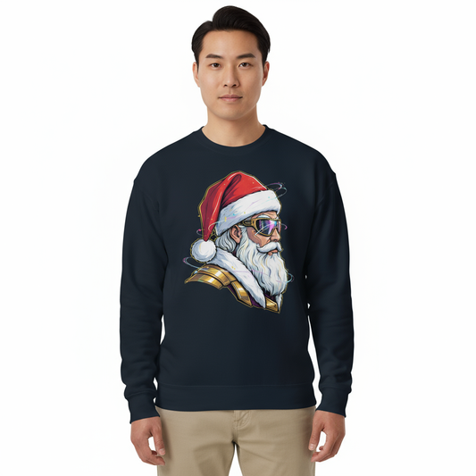 Futuristic Santa Crewneck Sweatshirt Christmas Party Outfit & Secret Santa Gift