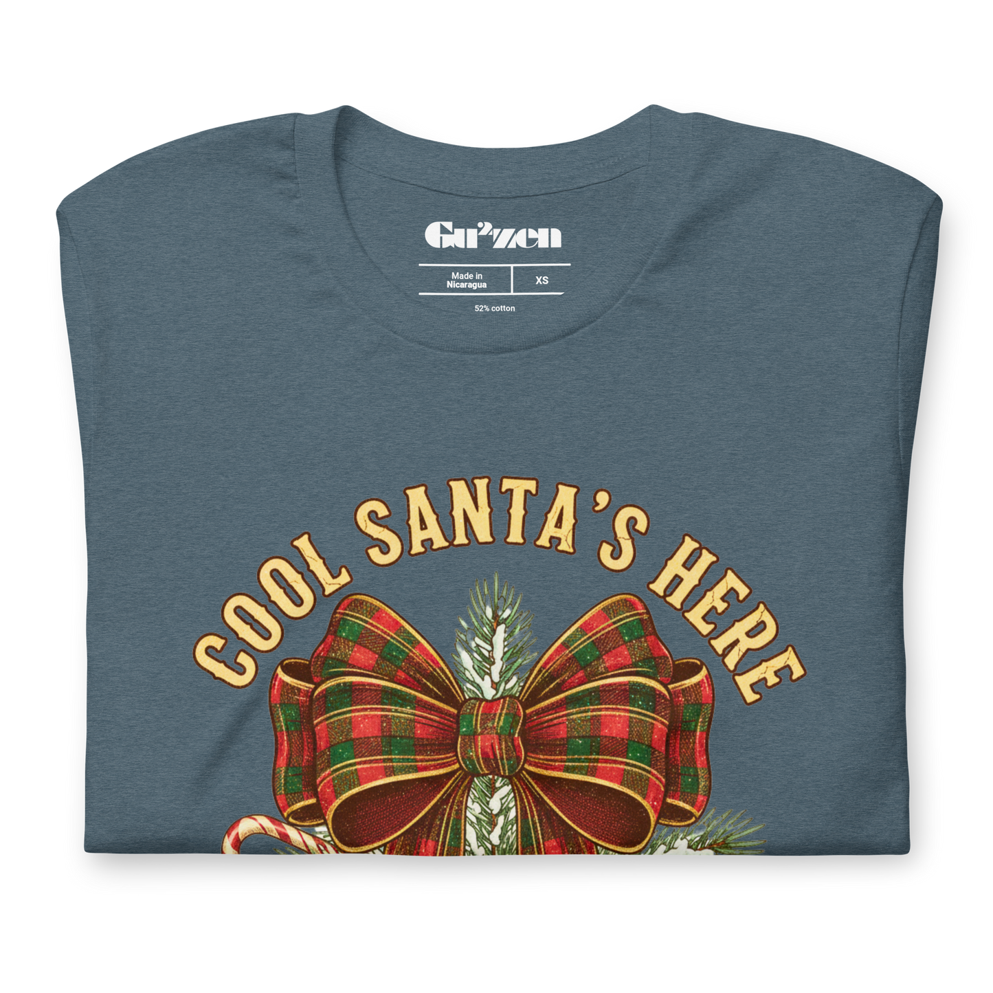 Vintage Christmas Tee – Cool Santa Bow for Party & Secret Santa