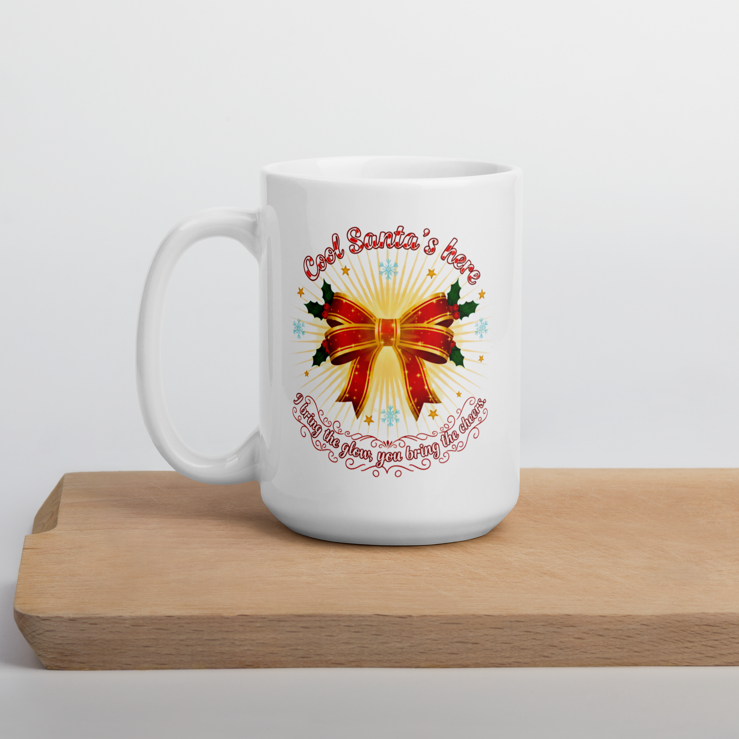 Glowing Mistletoe Bow Christmas Mug – Morning Cheer Inside