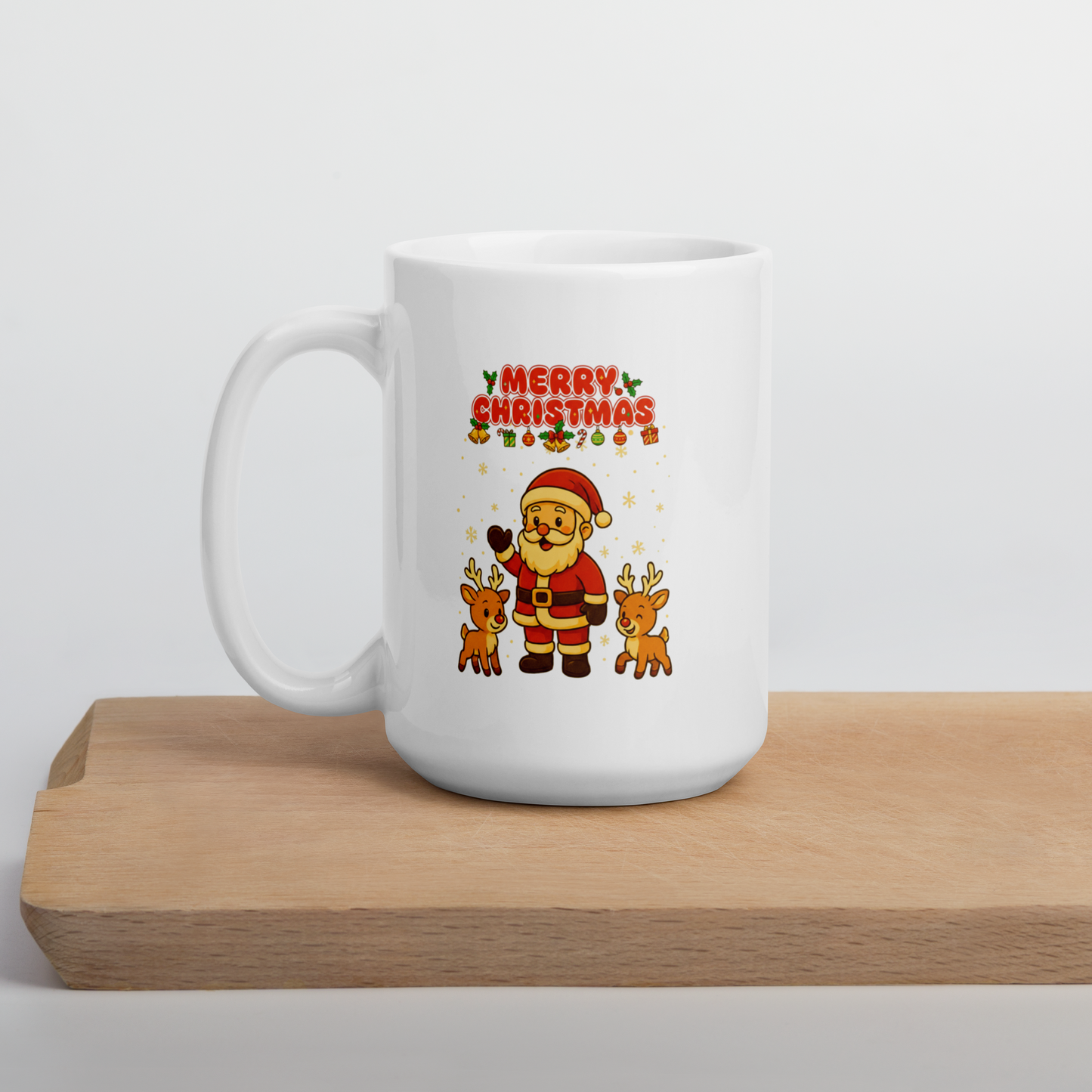 Santa & Reindeer Christmas Mug | Party Cheer, Secret Santa Gift