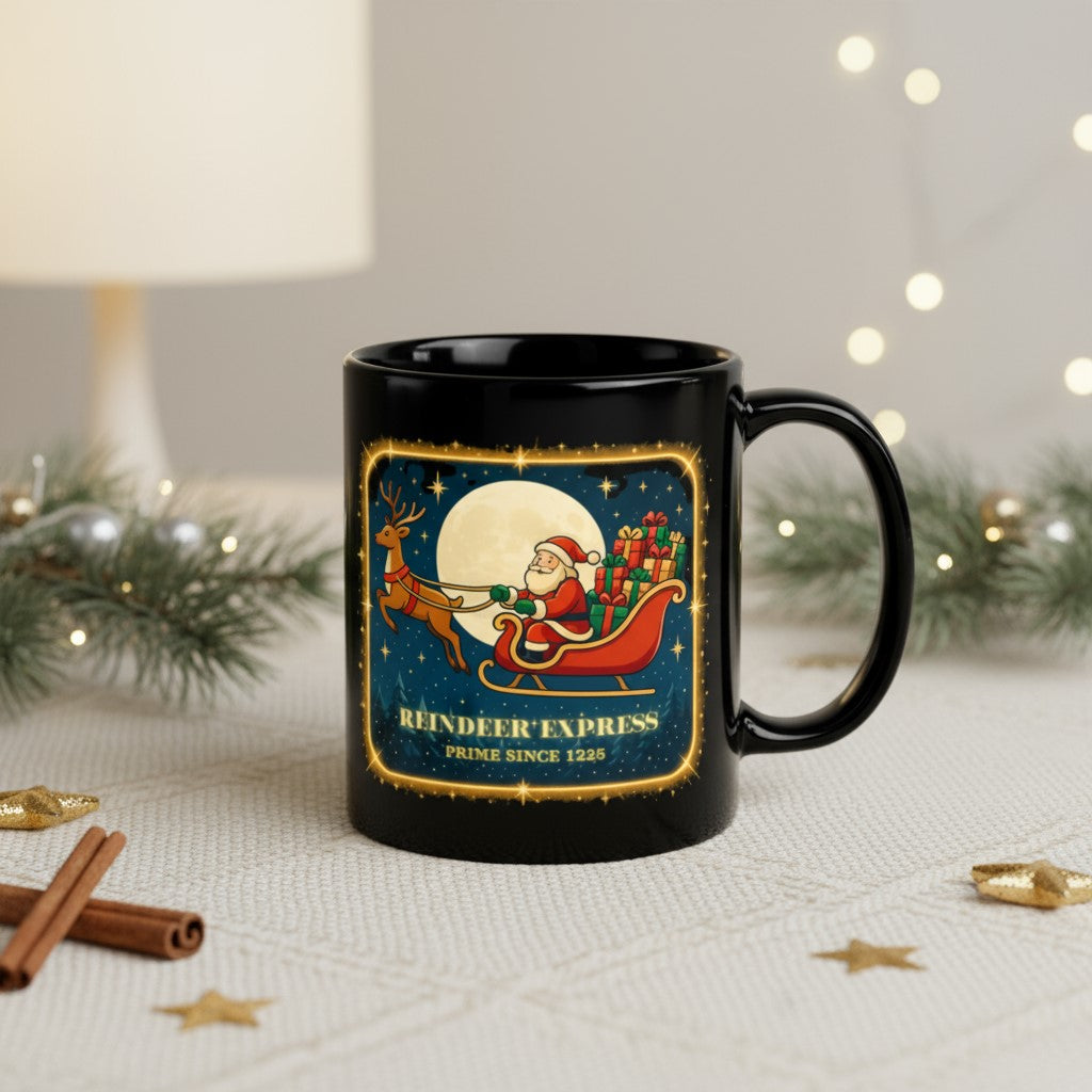 Christmas Reindeer Express Mug – Secret Santa Gift & Party Cocoa