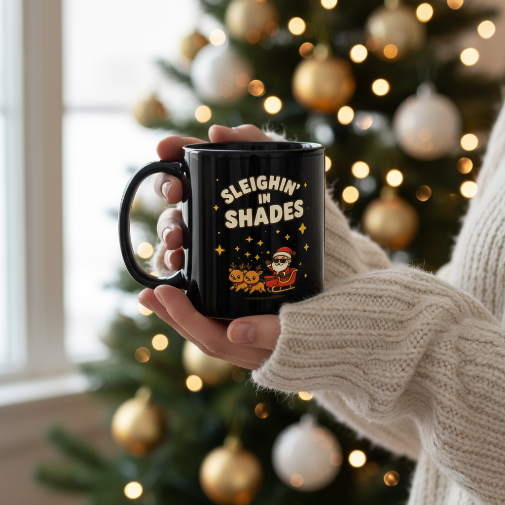 Sleighin’ in Shades Christmas Mug – Perfect Secret Santa Gift