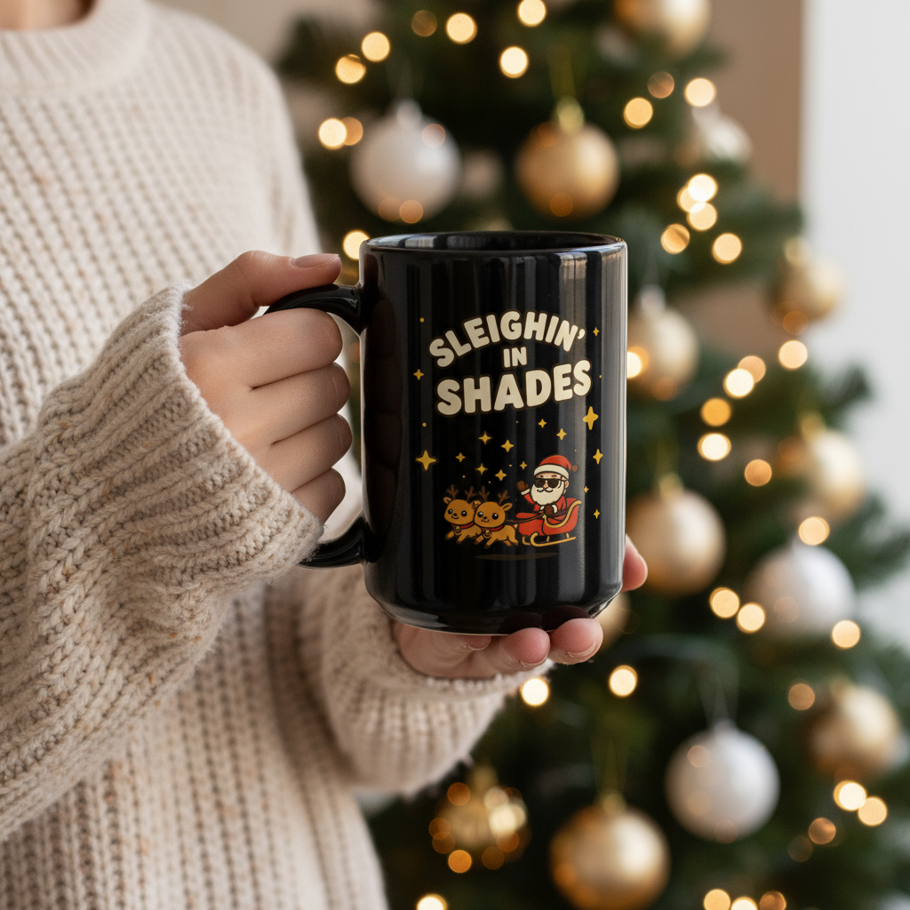 Sleighin’ in Shades Christmas Mug – Perfect Secret Santa Gift