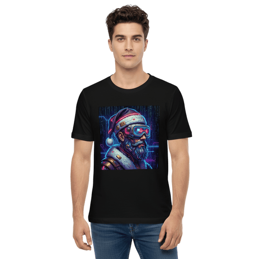 Cyberpunk Santa Christmas T-Shirt – Unisex Neon Graphic Tee | Party-Ready Gift