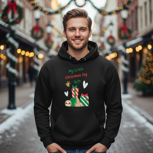 Sloth Christmas Joy Hoodie – Secret Santa ＆ Party Cozy Gift