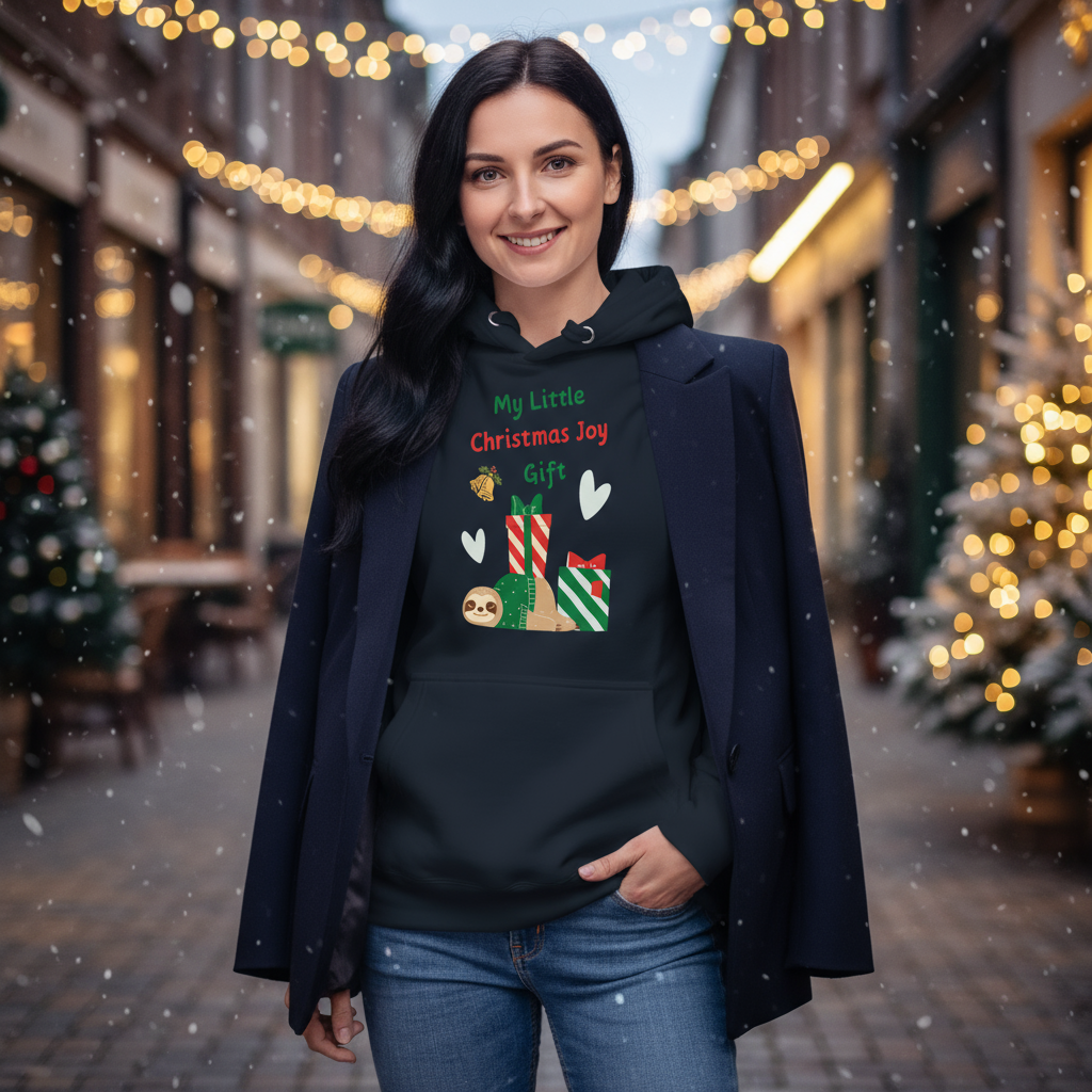 Sloth Christmas Joy Hoodie – Secret Santa ＆ Party Cozy Gift