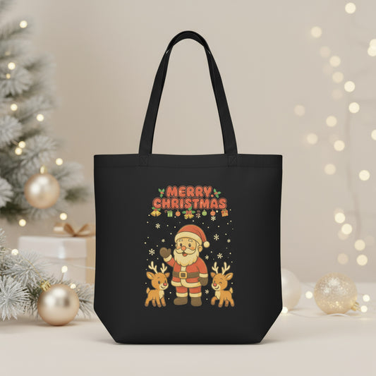 Christmas Tote Bag with Santa & Reindeer – Party-Ready Gift