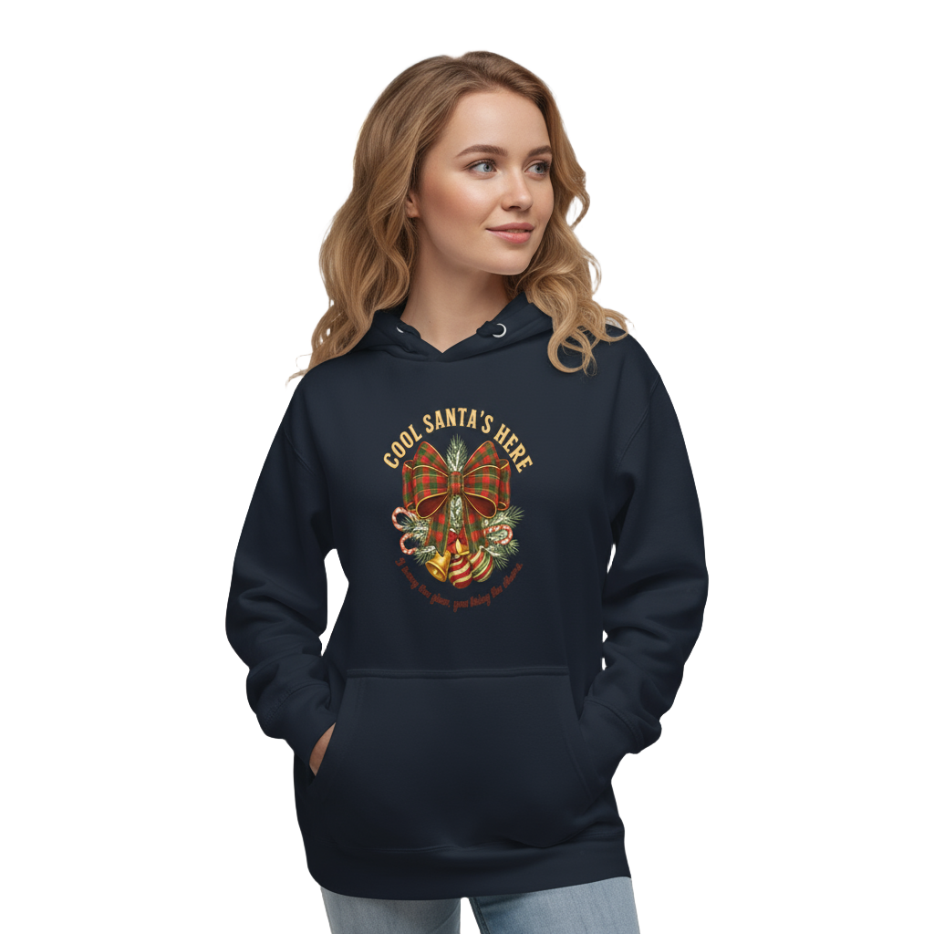 Cool Santa Plaid Bow Christmas Hoodie – Party & Secret Santa