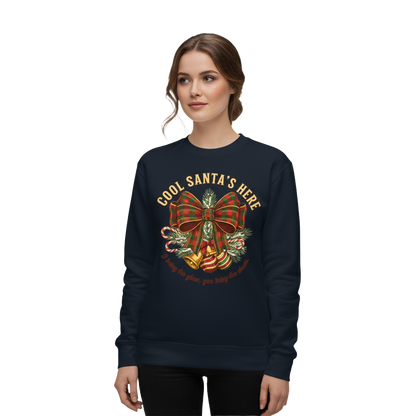 Cool Santa Plaid Bow Xmas Sweatshirt – Party & Secret Santa