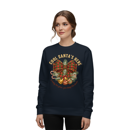 Cool Santa Plaid Bow Xmas Sweatshirt – Party & Secret Santa