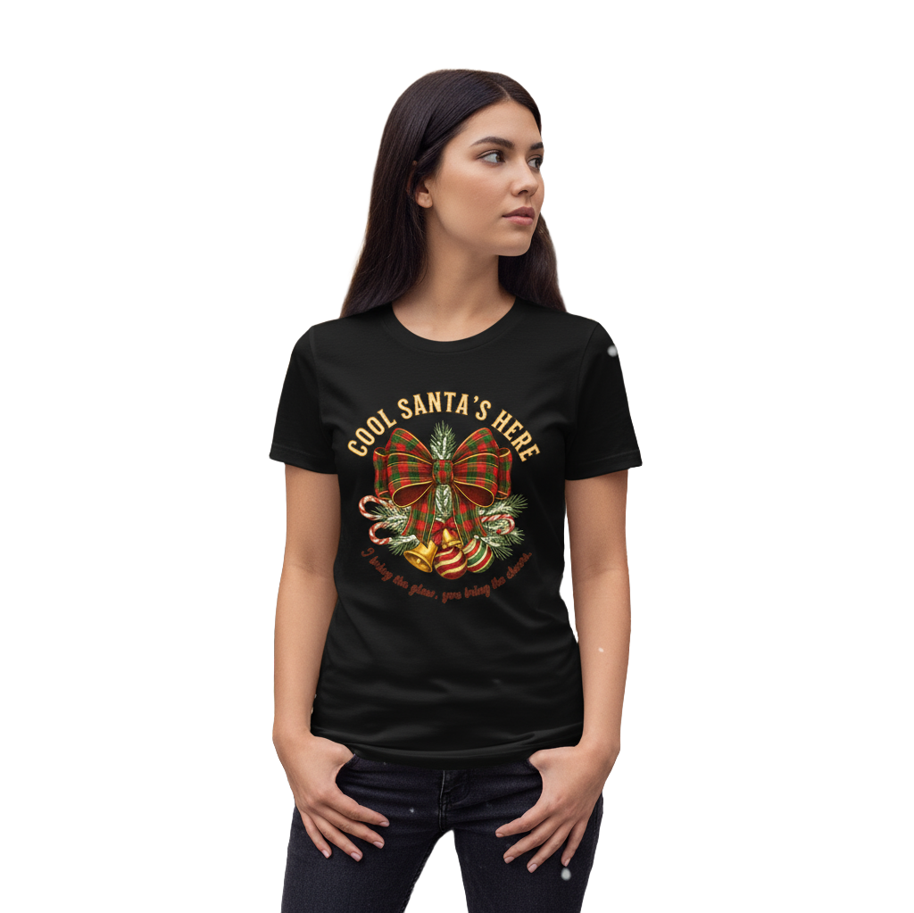 Plaid Bow Christmas Tee – Party, Gift & Secret Santa Ready
