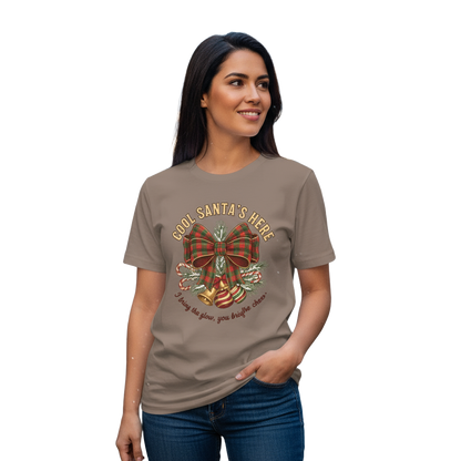 Cool Santa Plaid Bow Christmas Tee – PartyGiftSecret Santa