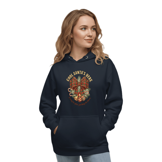 Cool Santa Plaid Bow Christmas Hoodie – Party & Secret Santa