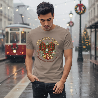 Cool Santa Plaid Bow Christmas Tee – PartyGiftSecret Santa