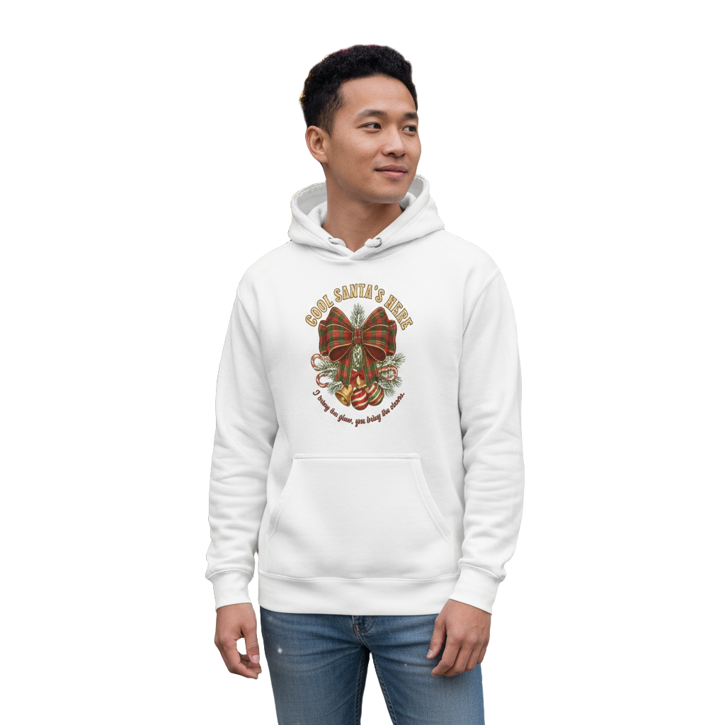 Cool Santa Plaid Bow Christmas Hoodie – Party, Gift & Secret Santa