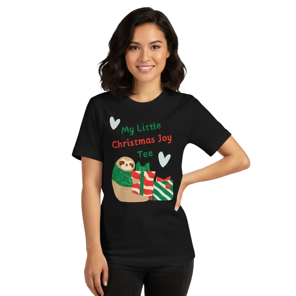Sloth & Gifts Christmas Tee – Party Selfies & Secret Santa