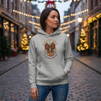 Cool Santa Plaid Bow Christmas Hoodie – Party, Gift & Secret Santa