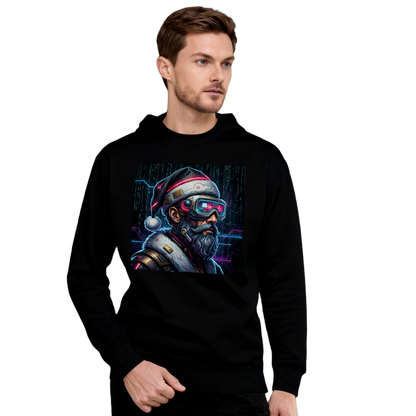 Cyberpunk Santa Christmas Sweatshirt | Neon Tech Santa Unisex Crewneck