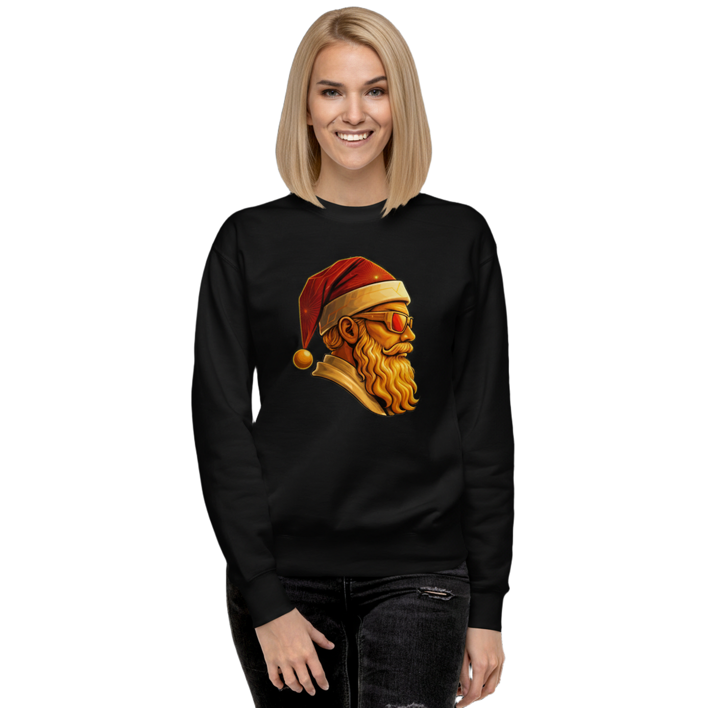 Cool Santa Christmas Sweatshirt – Unisex Crewneck for Holiday Parties & Gift