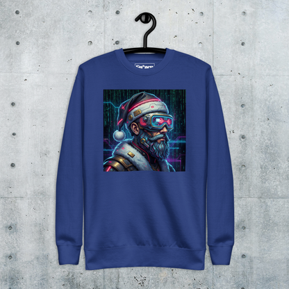 Cyberpunk Santa Christmas Sweatshirt | Neon Tech Santa Unisex Crewneck