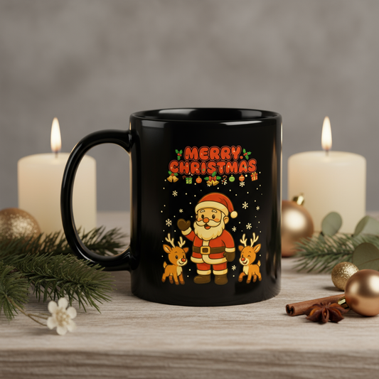 Santa & Reindeer Christmas Mug for Party / Secret Santa Gift