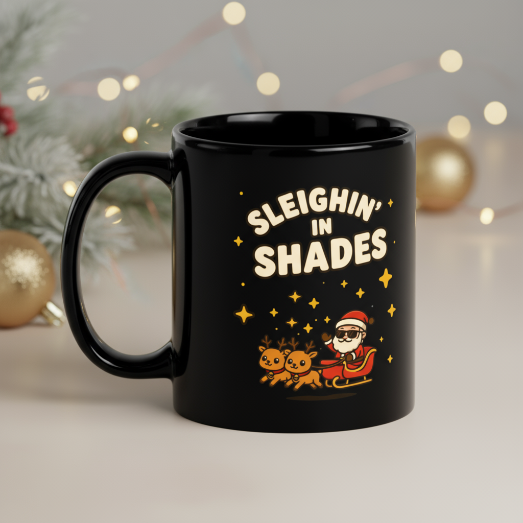 Sleighin’ in Shades Christmas Mug – Perfect Secret Santa Gift