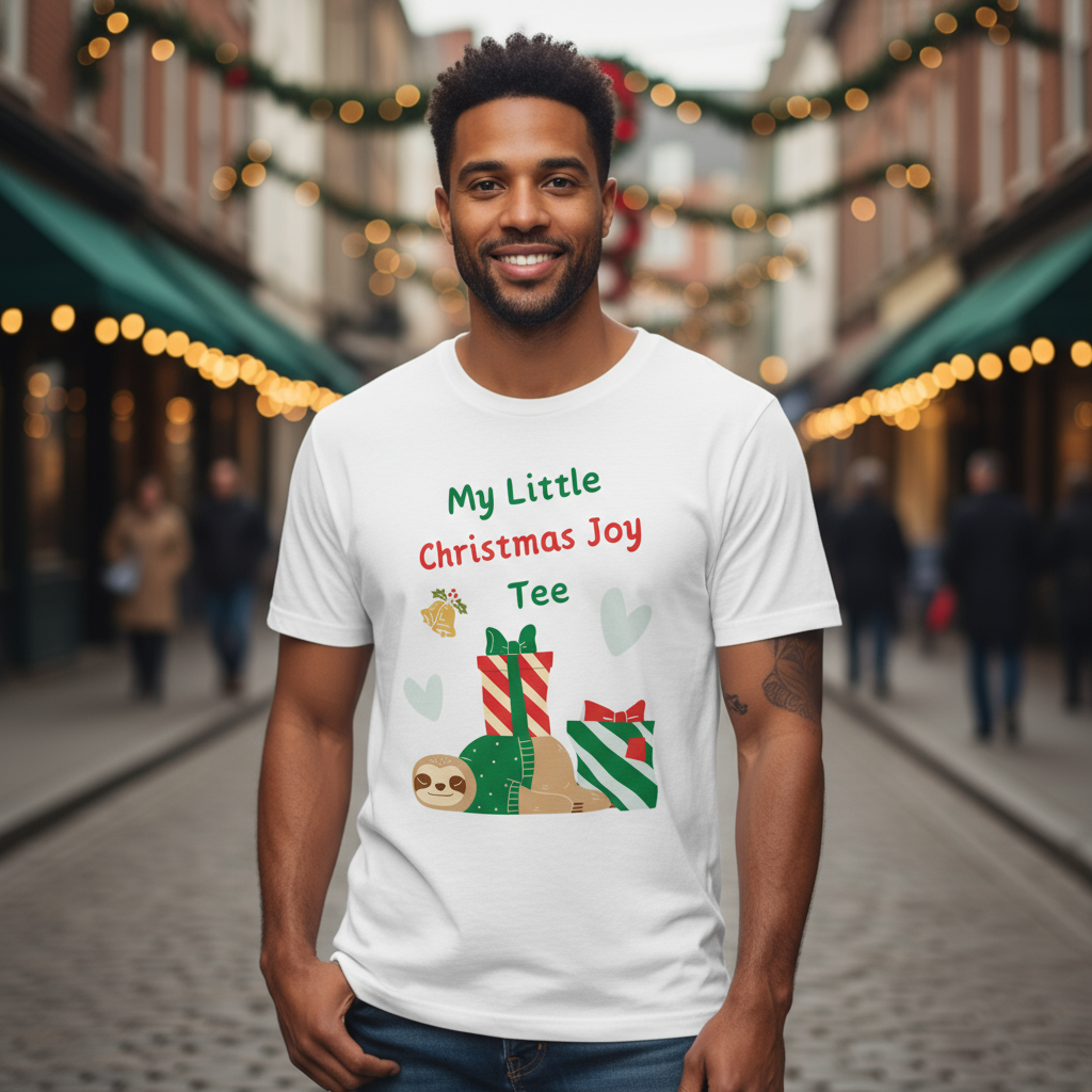 Sloth Christmas Joy Tee – Party Fun & Secret Santa Gift
