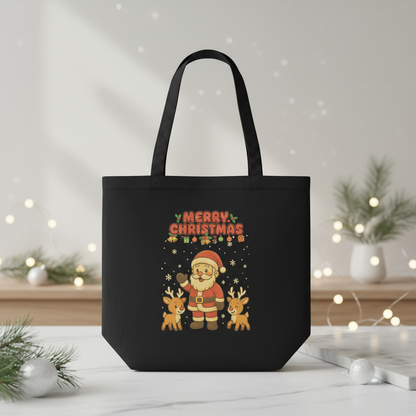Christmas Tote Bag with Santa & Reindeer – Party-Ready Gift