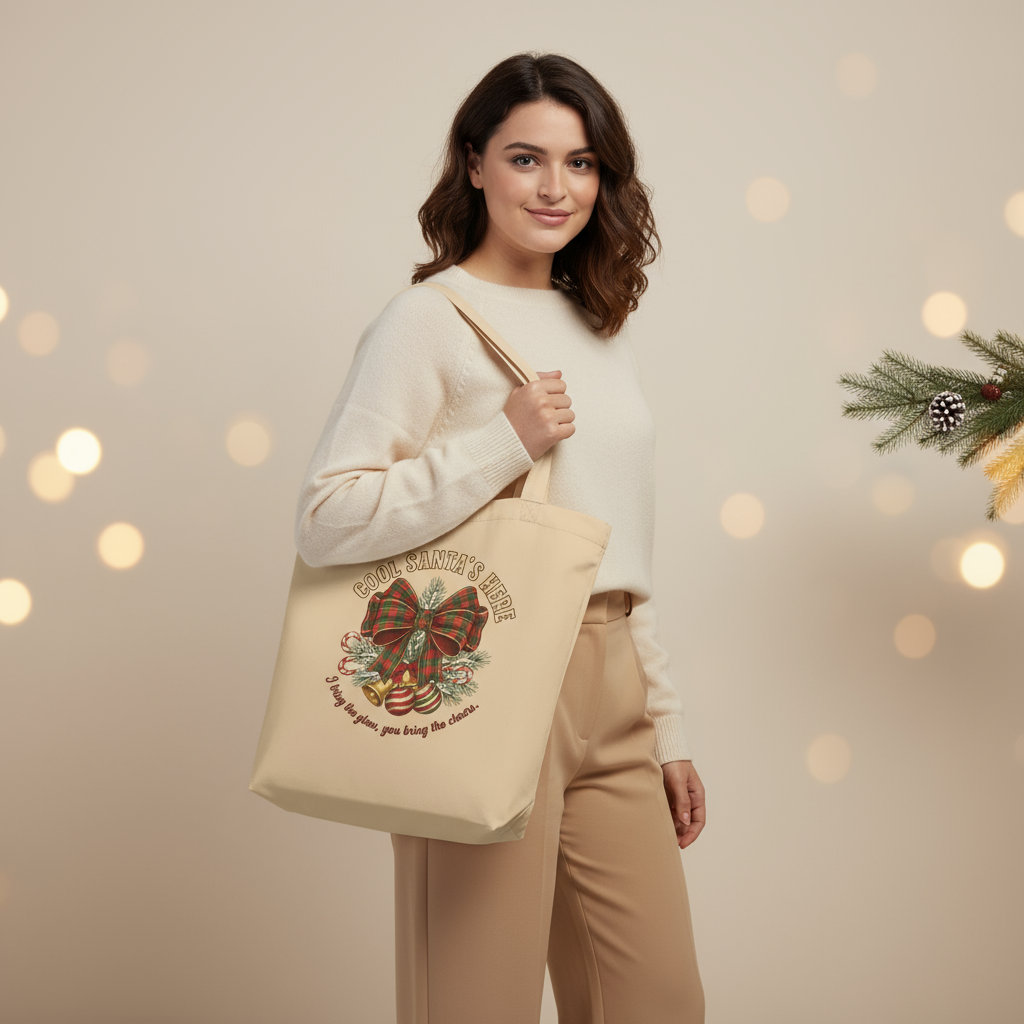 Cool Santa Christmas Tote Bag – Party Carryall & Secret Santa Gift