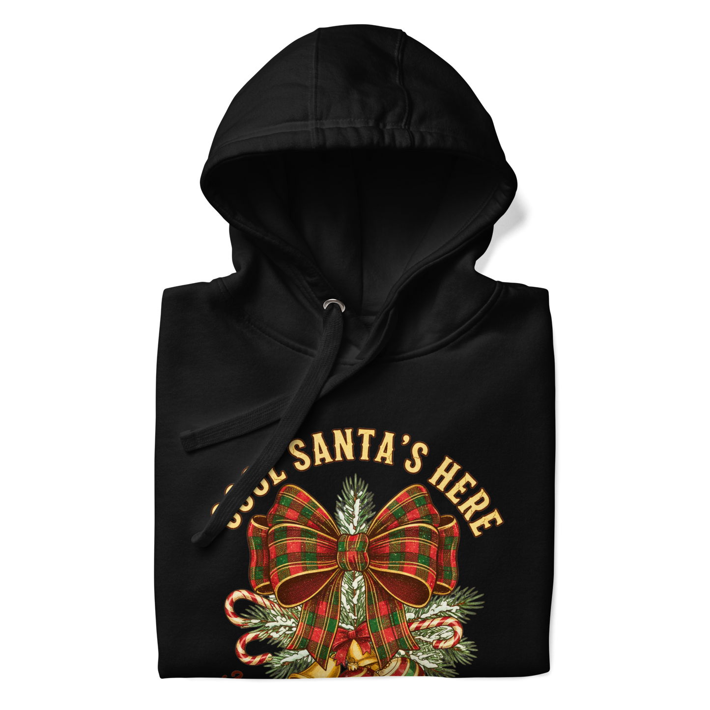 Cool Santa Plaid Bow Christmas Hoodie – Party & Secret Santa