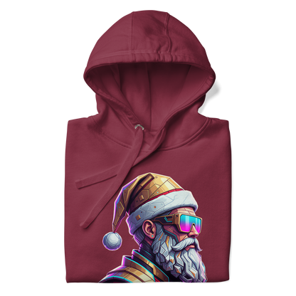 Cyberpunk Santa Christmas Hoodie – Unisex Graphic Pullover for Parties & Gifts