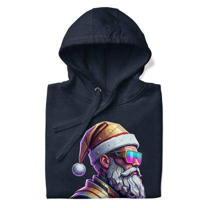 Cyberpunk Santa Christmas Hoodie – Unisex Graphic Pullover for Parties & Gifts