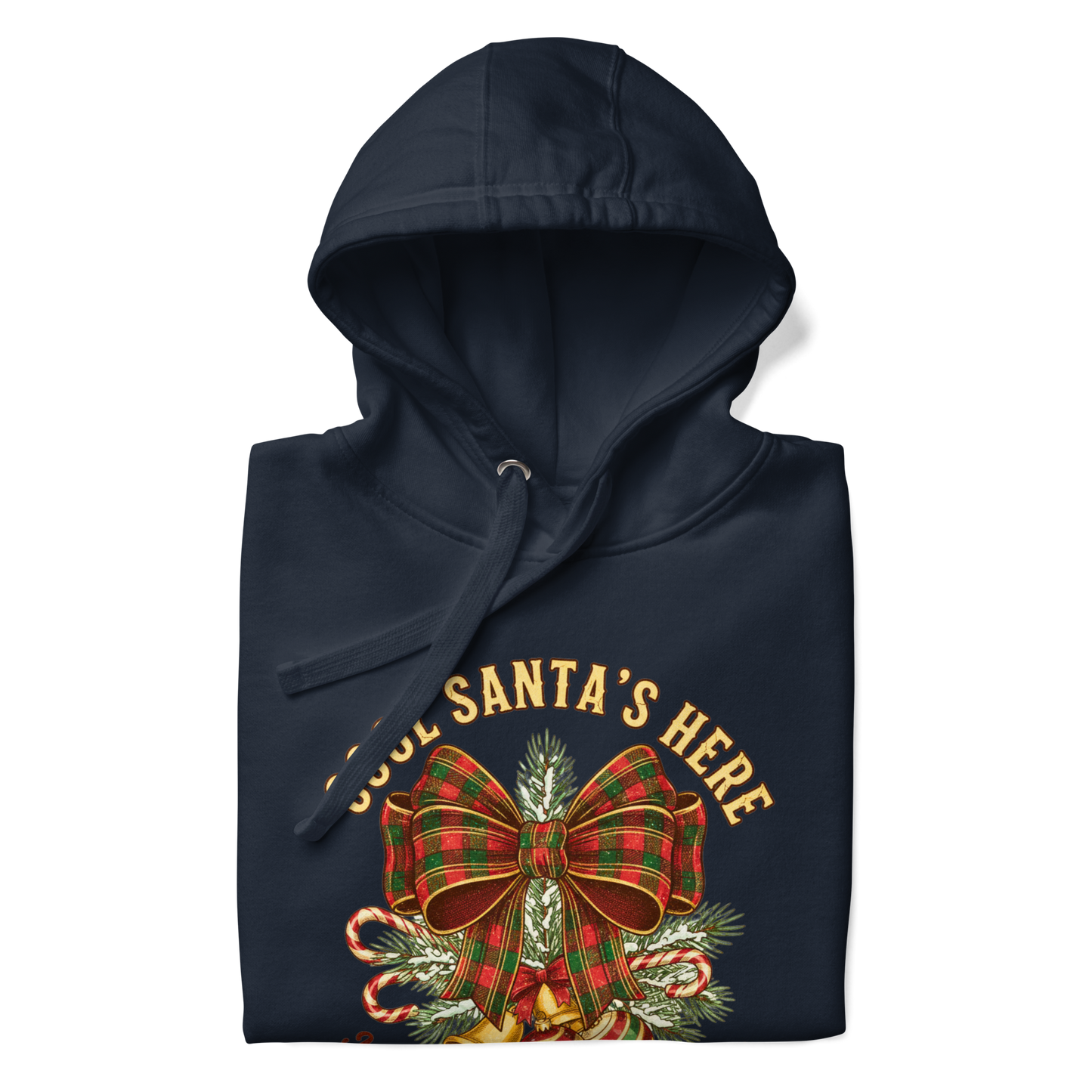 Cool Santa Plaid Bow Christmas Hoodie – Party & Secret Santa