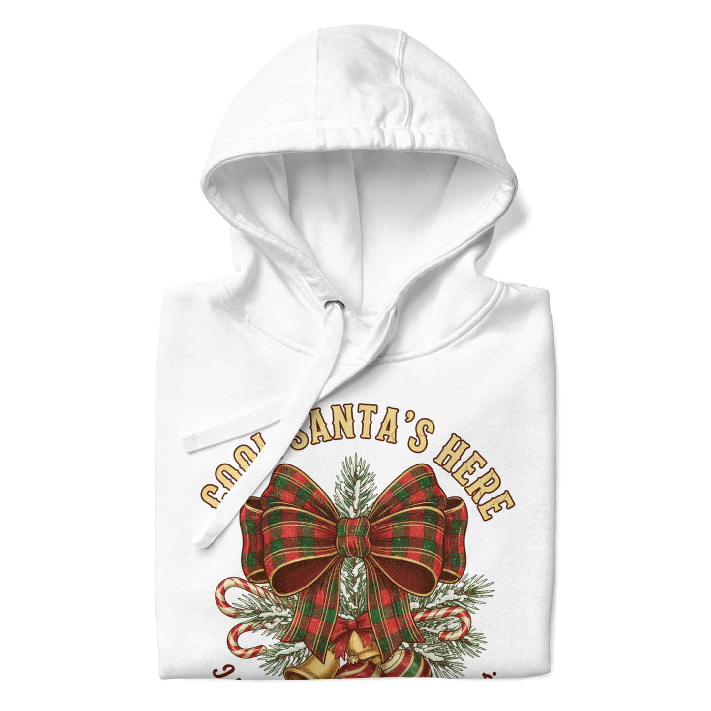 Cool Santa Plaid Bow Christmas Hoodie – Party, Gift & Secret Santa