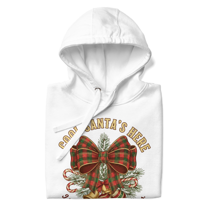 Cool Santa Plaid Bow Christmas Hoodie – Party, Gift & Secret Santa