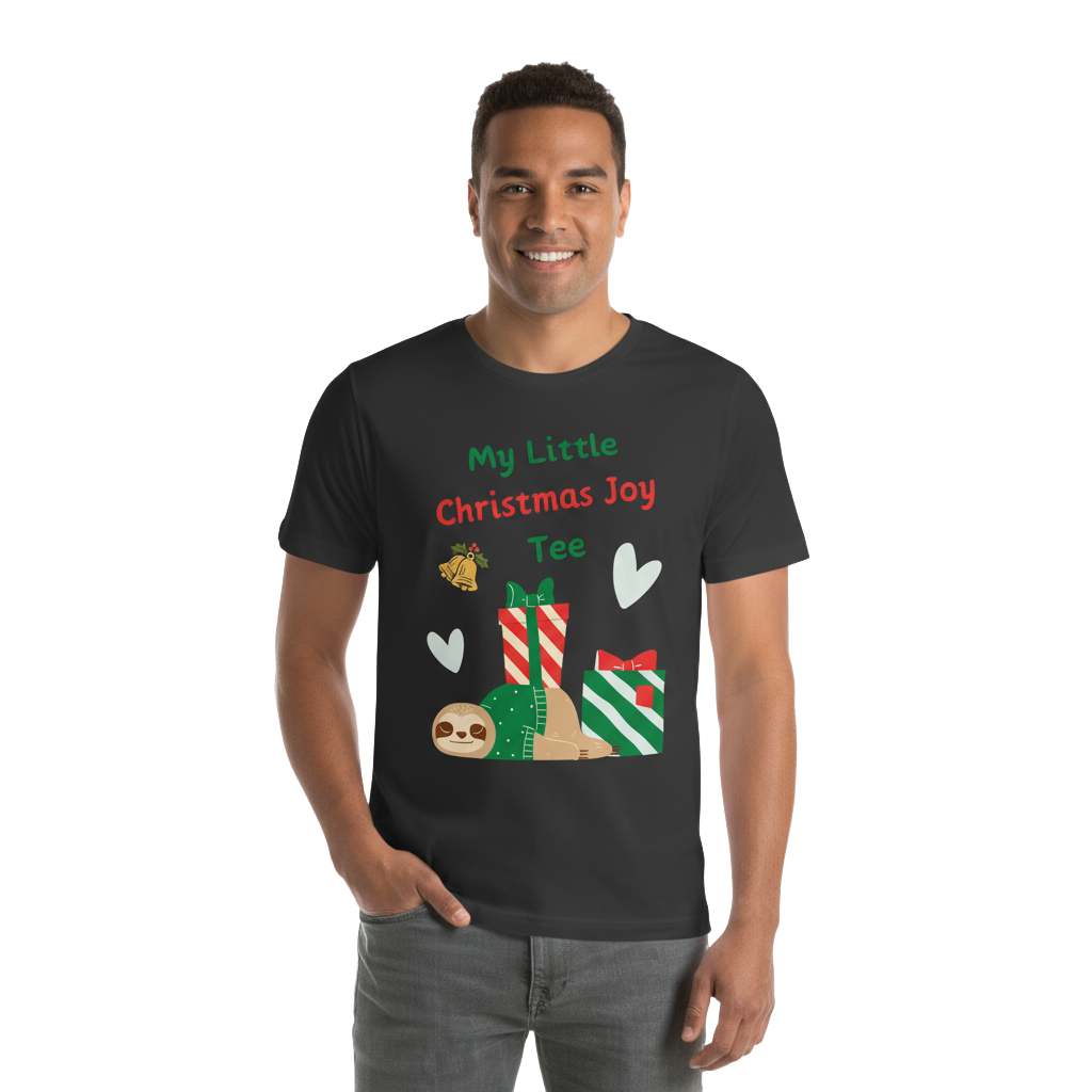 Sloth Christmas Joy Tee – Cozy Party & Secret Santa Gift