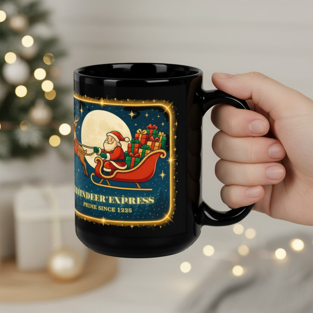 Christmas Reindeer Express Mug – Secret Santa Gift & Party Cocoa