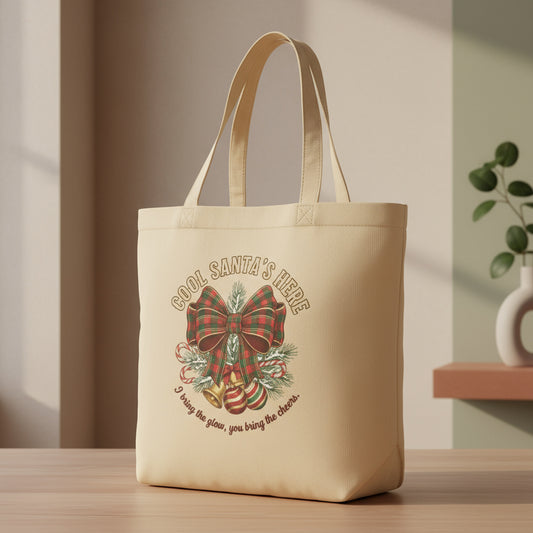 Cool Santa Christmas Tote Bag – Party Carryall & Secret Santa Gift