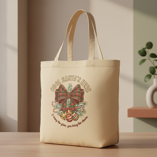 Cool Santa Christmas Tote Bag – Party Carryall & Secret Santa Gift