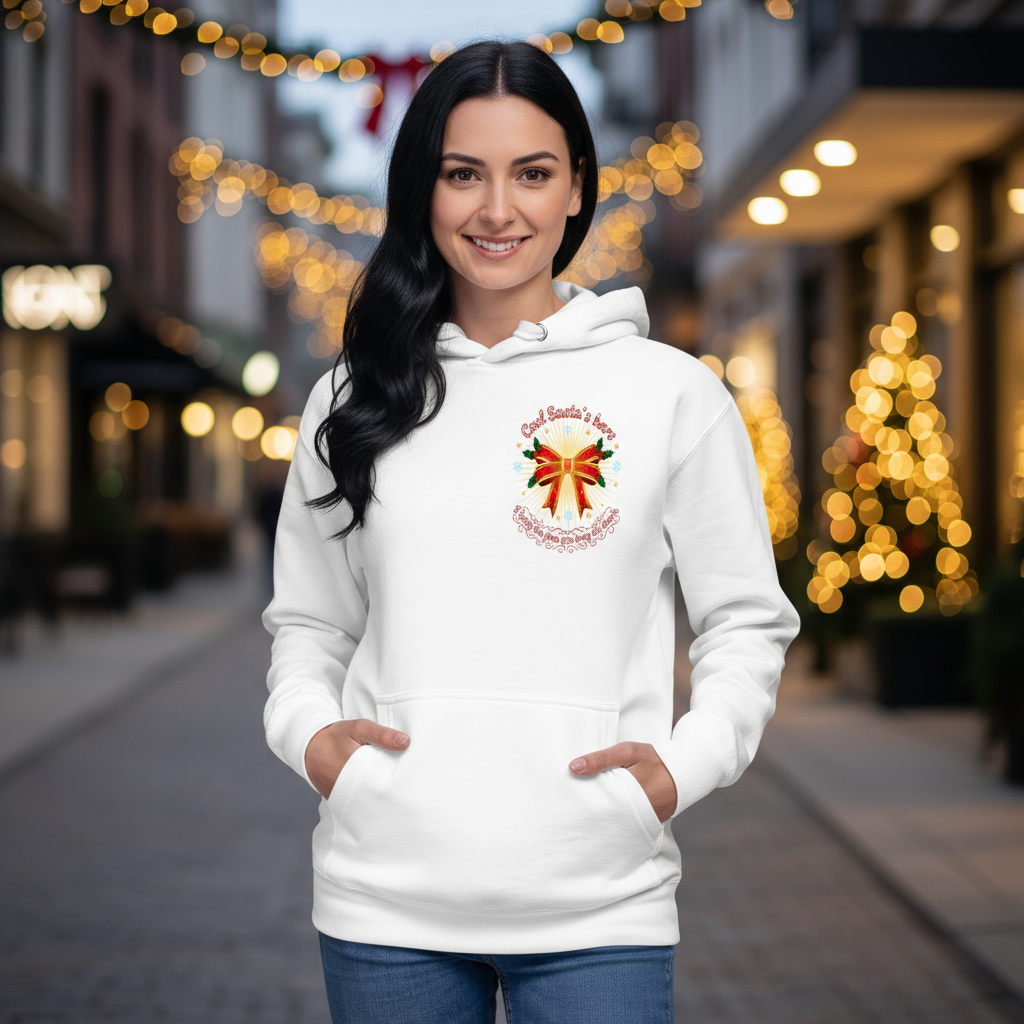 Glowing Mistletoe Bow Christmas Hoodie – Warm, Soft, Gift-Ready