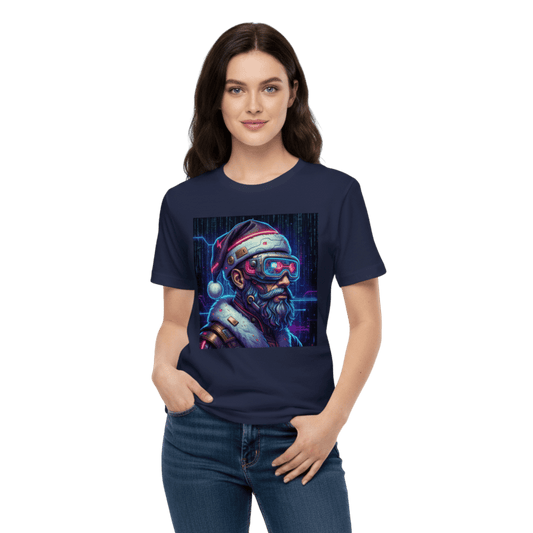 Cyberpunk Santa Christmas T-Shirt – Unisex Neon Graphic Tee | Party-Ready Gift