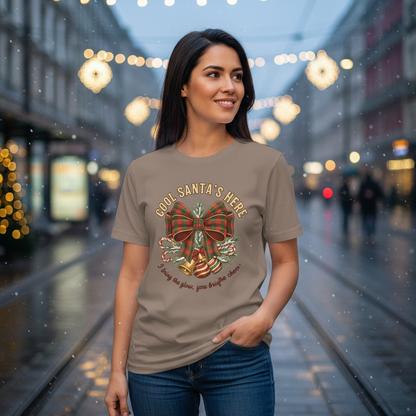 Cool Santa Plaid Bow Christmas Tee – PartyGiftSecret Santa