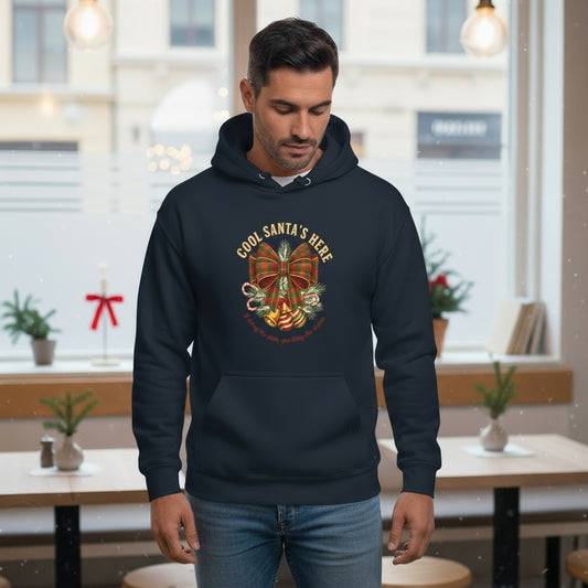 Cool Santa Plaid Bow Christmas Hoodie – Party & Secret Santa