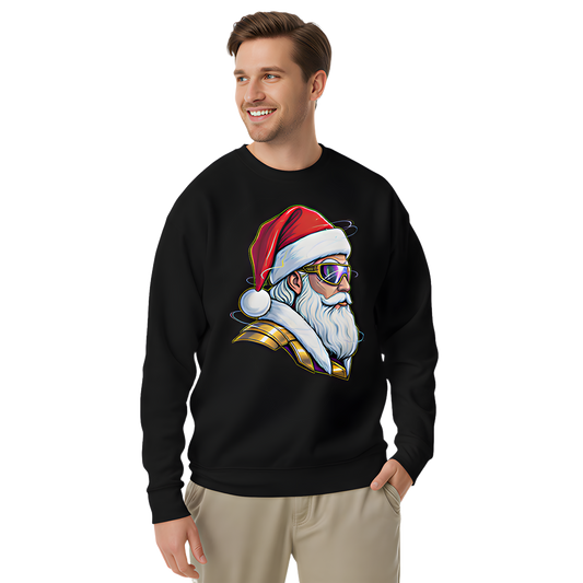 Futuristic Santa Crewneck Sweatshirt  Christmas Party Outfit & Secret Santa Gift