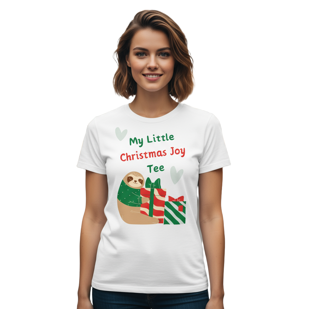 Sloth & Gifts Christmas Tee – Party-Ready Secret Santa Top
