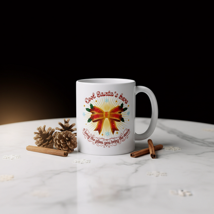 Glowing Mistletoe Bow Christmas Mug – Morning Cheer Inside